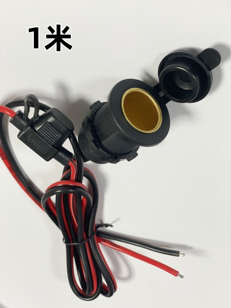 12V24V High-Power Car Motorcycle Modified Waterproof Threaded Fixed All-Copper Cigarette Lighter Socket with Wire Test