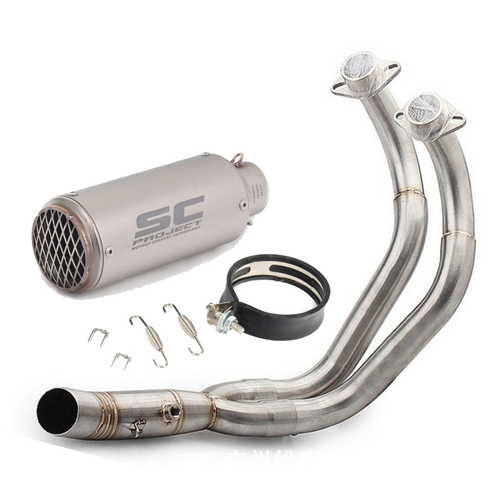FZ07 MT07 / MT - 07 / XSR700 conjunto completo de acero inoxidable de la sección delantera del tubo de escape de la motocicleta