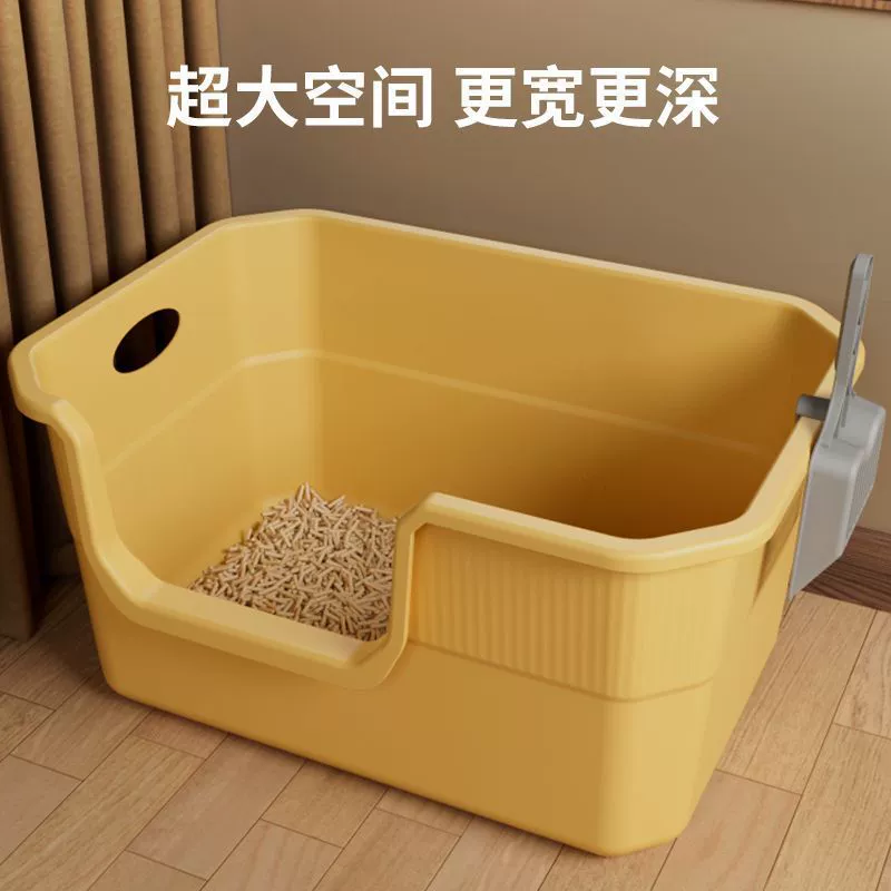 Полузакрытый очень большой кошачий туалет с защитой от брызг, открытый очень большой кошачий туалет, принадлежности для кошек