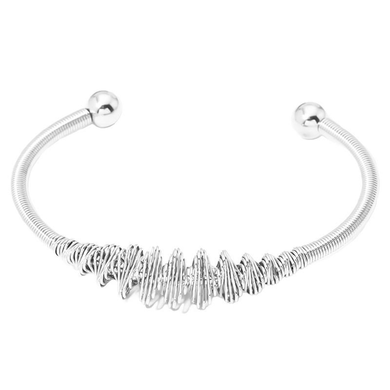 クロスボーダー竹チタン鋼ブレスレットヨーロッパとアメリカの幾何学的なスプリングブレスレット真空メッキ 18K シンプルで軽い高級ハイエンドハンドジュエリー|undefined