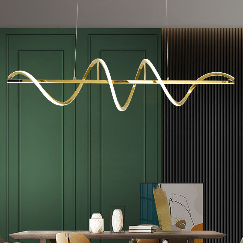 Candelabro de restaurante de mesa de comedor de arte de alta gama de diseño, candelabro de bar de recepción de isla moderna de lujo ligero italiano