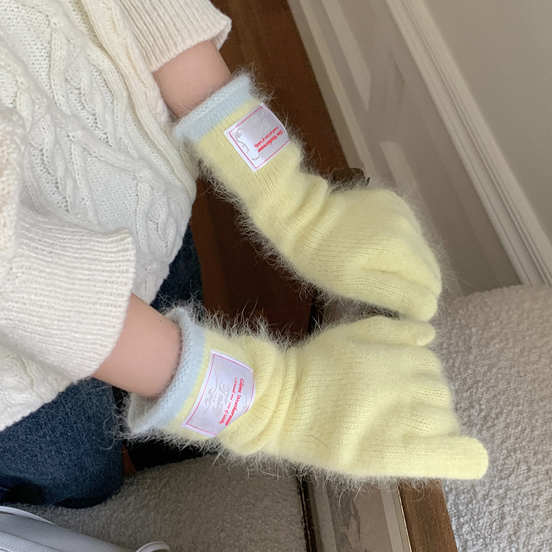 Guantes de ciclismo invierno caliente 2025 nuevo estilo de todo tipo grueso alargado glutinoso suave pantalla táctil guantes de lana al por mayor