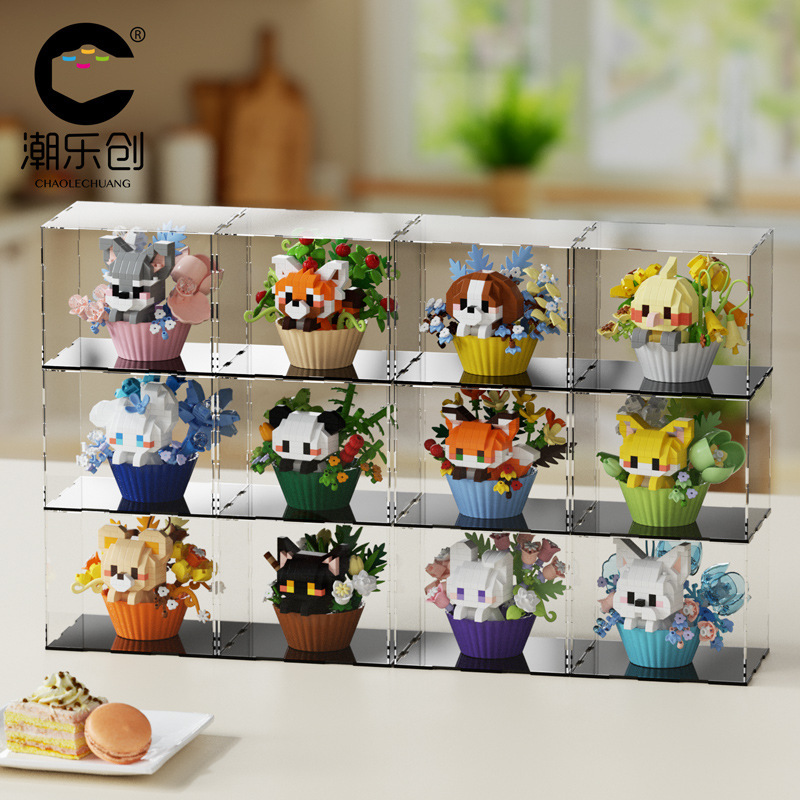 12 postres animales pequeños (cajas independientes) + acrílico