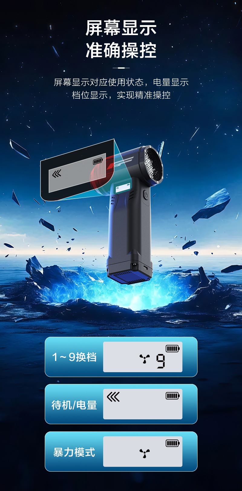 G1 Long-Lasting New Model 40 Motor Violent Fan 500g Wind Pressure High-Power Turbo Dust Removal Tool Dust Blowing Gun