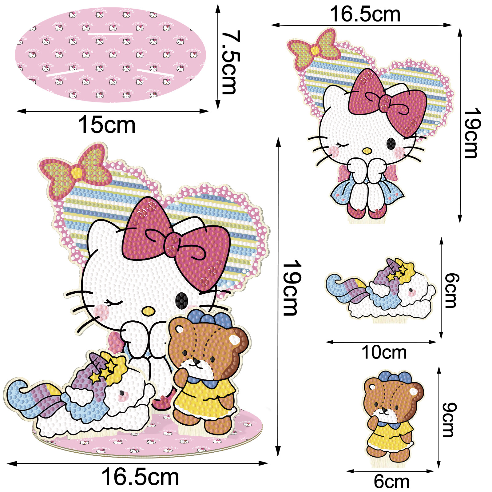 Diamante dibujos animados perimetrales DIY adornos de madera Kulomi adornos de escritorio para niños pueden ser distribuidos al por mayor