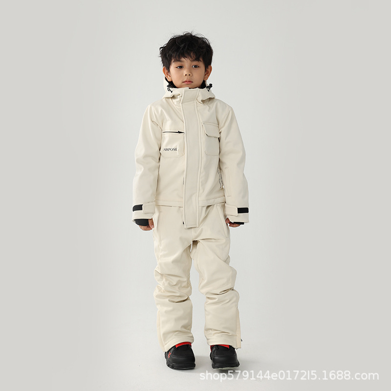 Airpose niños de una sola pieza traje de esquí niños y niñas tablero doble tablero impermeable cálido engrosado bebé traje de esquí