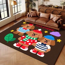硅胶底欧式卡通茶几地毯客厅卧室床边大面积床边地毯飘窗民宿地毯