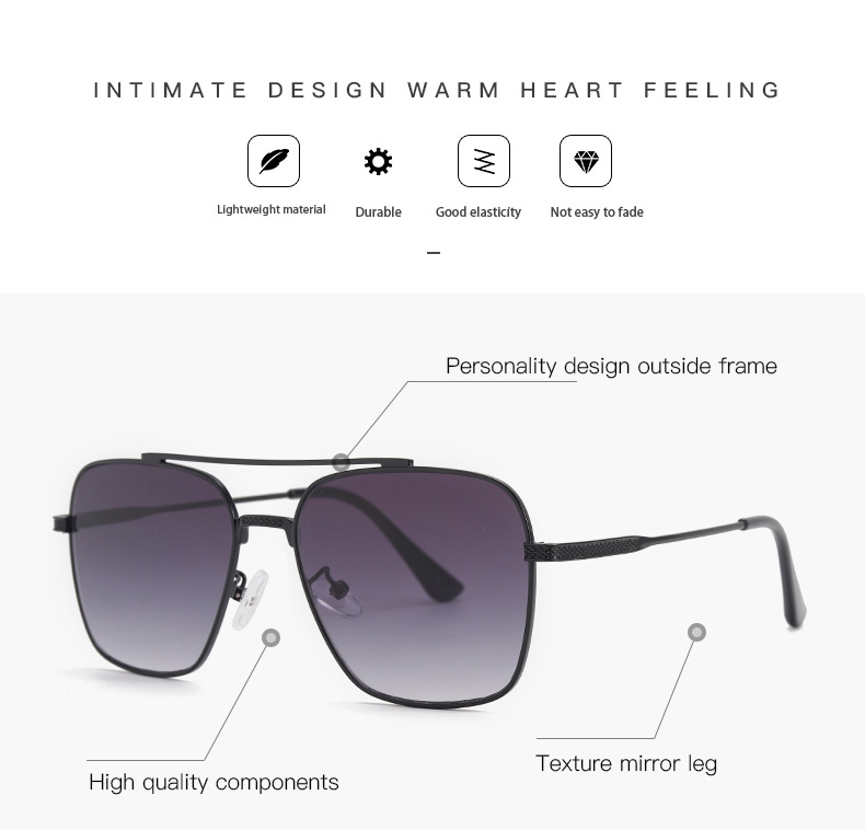 Chic Double Beam Metallic Sunglasses - Image 2