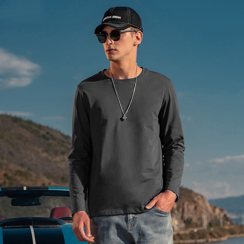 T-shirt de manga larga delgada, chaqueta de otoño, chaqueta de otoño, chaqueta de hombre, color múltiple, una opción de cabello