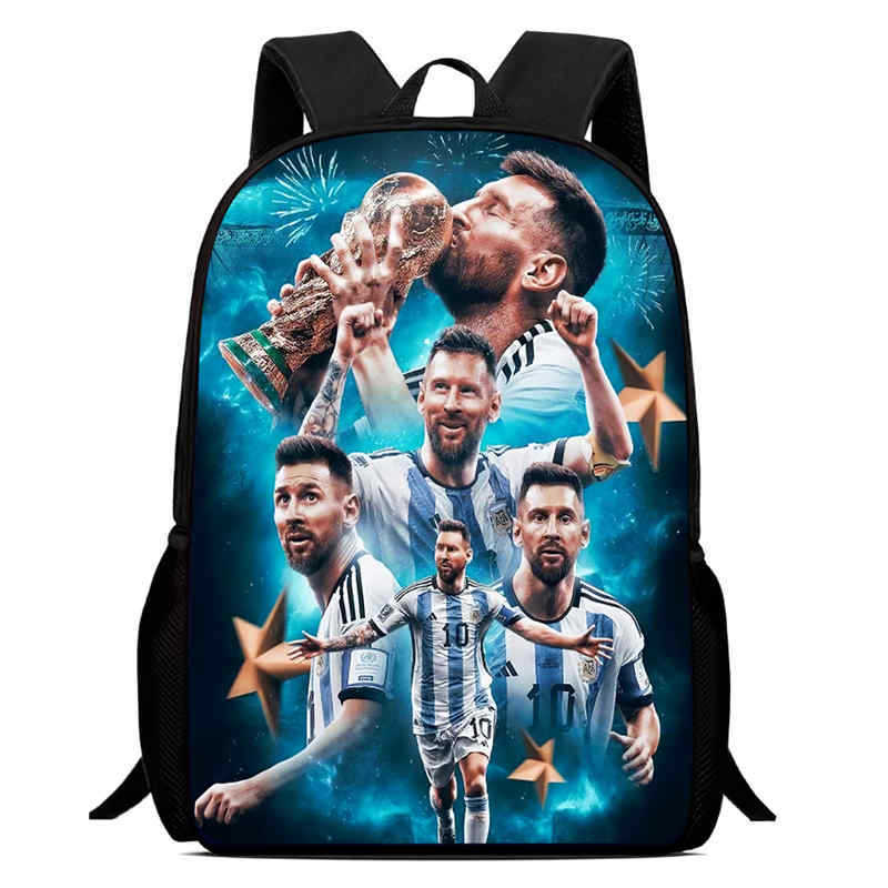 Amazon crossover nueva mochila con estampado periférico de futbolista mochila escolar para estudiantes mochila para niños