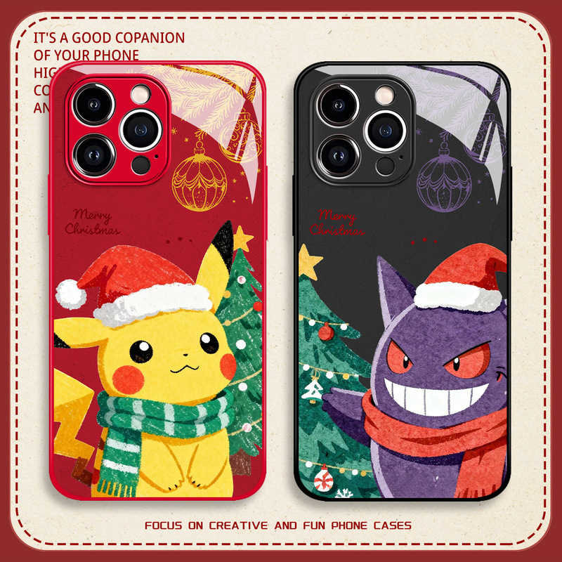 Christmas Pikachu iPhone 17 Pro Max Phone Case 16 Gengar iPhone 16 Pro Cartoon 15 Glass Hard Case Christmas Pikachu iPhone 17 Pro Max Phone Case 16 Gengar iPhone 16 Pro Cartoon 15 Glass Hard Case