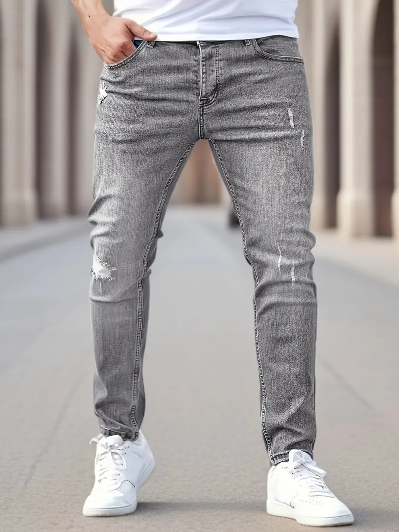 Productos transfronterizos cuidadosamente seleccionados, jeans elásticos estadounidenses para hombres, jeans ajustados de Amazon para hombres