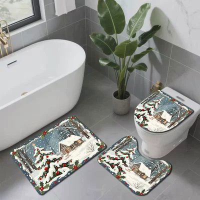 dirt-resistant, non-slip floor mat, Christmas Avtomobil döşəmə paspasları - kq-christmas-themed-toilet-seat-cover-12-3545cm-cover