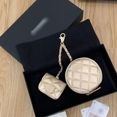 柜台礼物vic圆零钱包耳机包双子二合一化妆品收纳包国潮风链条包