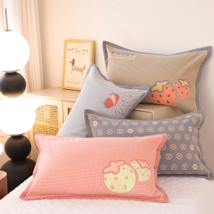 Snap-Button Pure Cotton Gauze Pillowcases, a Pair of Adult Household All-Inclusive Anti-Shedding Pillowcases, Pillow Core Liner Covers