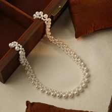 新款热巴同款天然淡水珍珠项链纯手工编织颈链锁骨链女生高级百搭