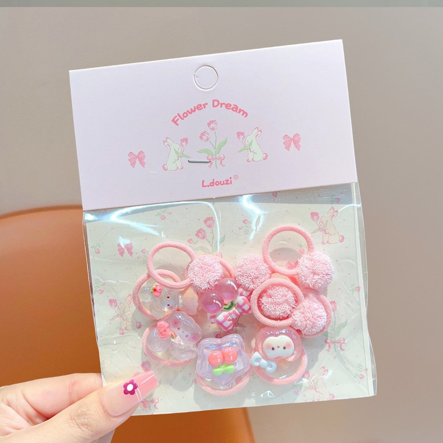 Anillo de pelo de pulgar de dibujos animados para niños, cabello para bebés, cabello para bebés, banda de pelo de alta elasticidad coreana