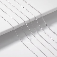 スターリングシルバー多用途鎖骨チェーンネックレスベアチェーンペンダントなしプレーンチェーンチェーン交換アクセサリー新しいスネークボーンチェーン送料無料