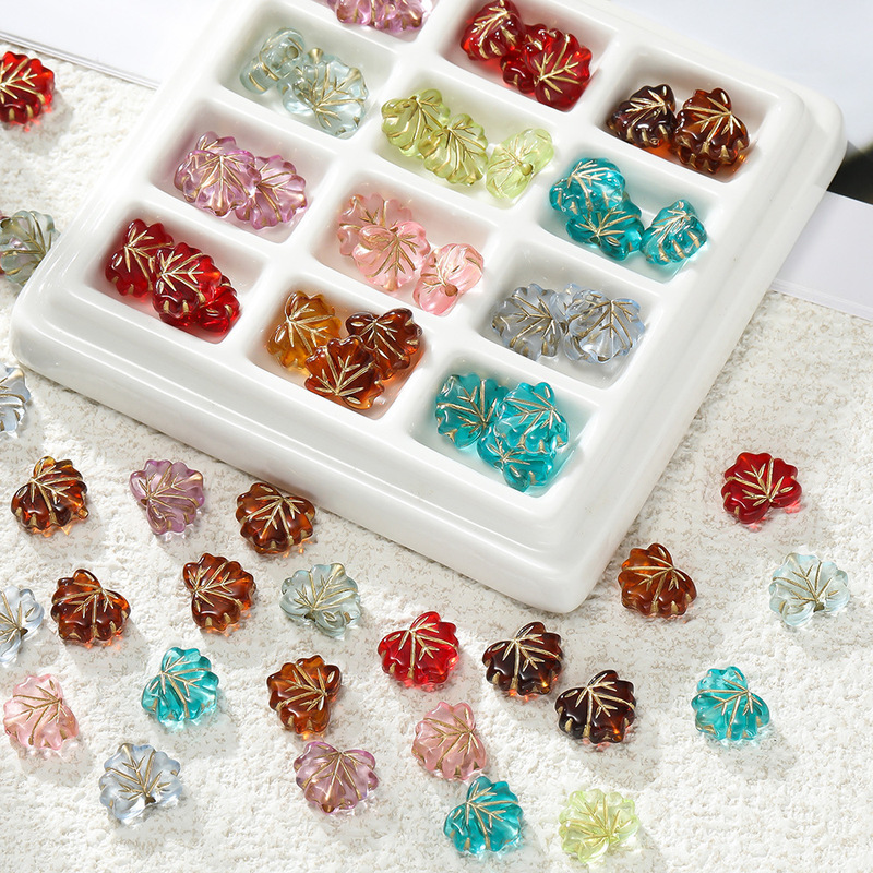 Acrylic Color Crystal Leaves Special-shaped Beads Beaded Accessories DIY Handmade Jewelry Necklace Bracelet Accessories