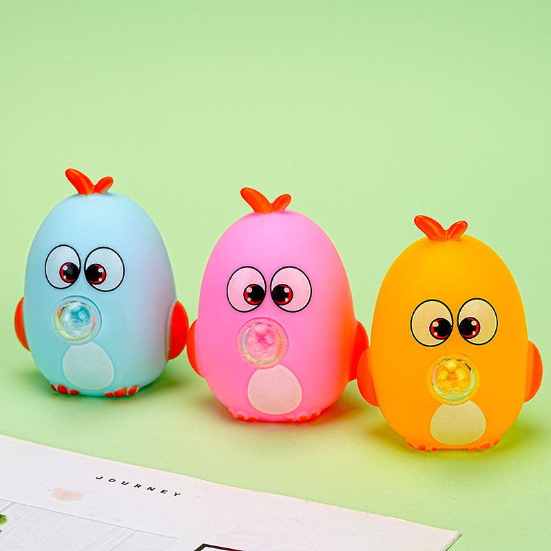 Bobo Chicken Aprieta Le Ojos Explosión Descompresión Apriete Ojos Mirar Ojos Soplando Bubbles Ruby Creativo Luminoso Tricky Toys al por mayor