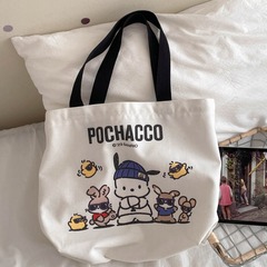 サンリオ正規版授権美楽迪パチャ犬玉桂犬クールクロミ漫画キャンバスプリントハンドバッグ