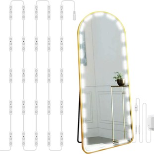 Trendy Hair Salon Mirror with Led Lights, Freestanding Single-Sided Barber Shop Mirror, Salon-Specific Perm and Dye Mirror
