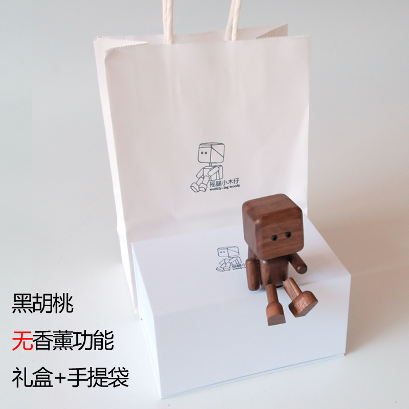 摇腿小木仔wobblylegwoody创意车载香薰摆件可爱抖腿小人送礼饰品|undefined