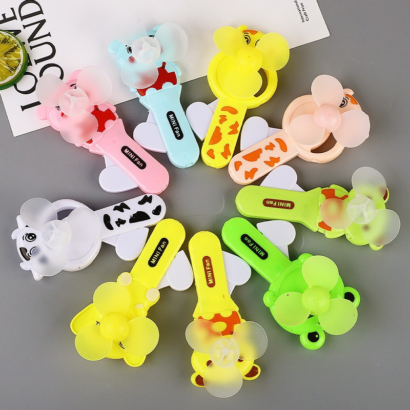 Ventilador de prensa manual de animal de dibujos animados creativo, ventilador de prensa de mano portátil para niños pequeño, ventilador fresco de verano, juguete al por mayor