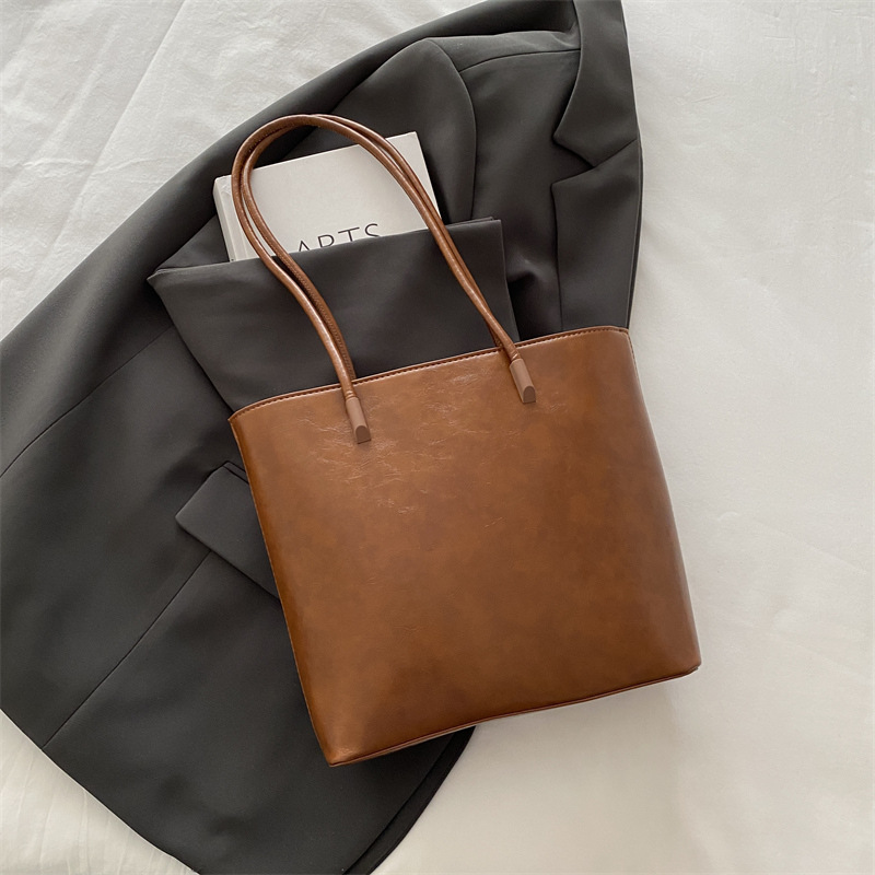 Bolsas de gran capacidad de viaje de moda coreana para mujeres 2024 invierno nuevo retro ocio bolsas de hombro bolsas de brazo