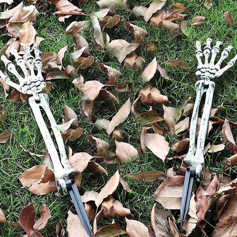 Halloween Skull Decoration Set (SOURCE FACTORY) — Luminous Skull & Hands, 3-piece Ornamental Prop