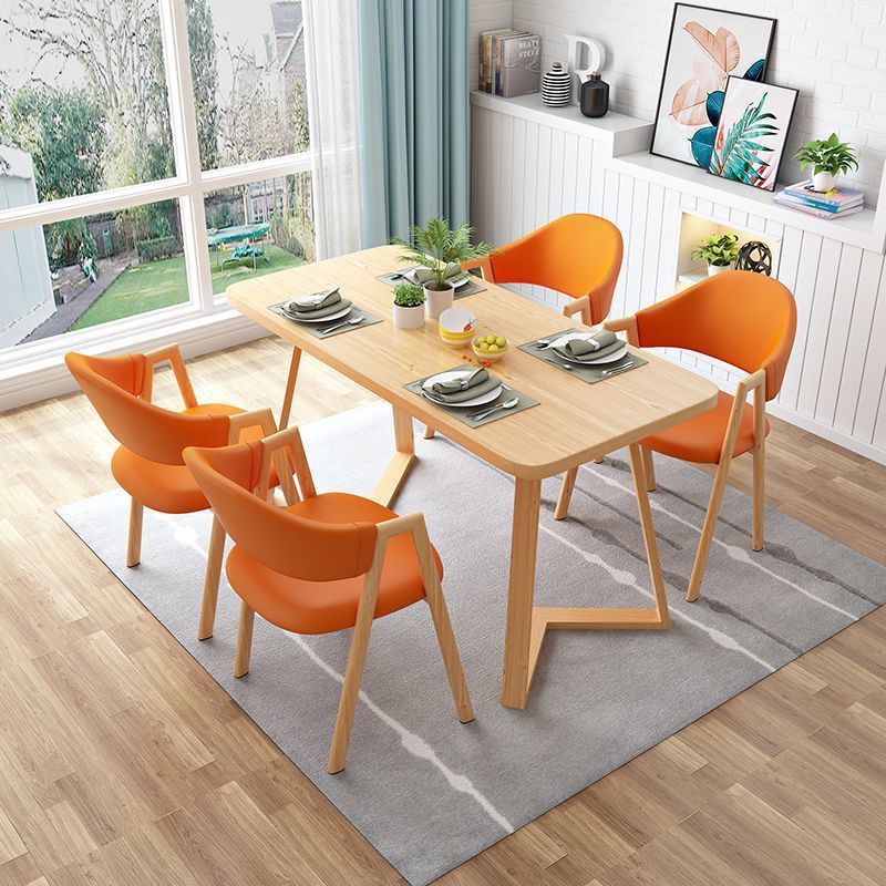 Mesa de comedor nórdica, mesa de comedor rectangular moderna y simple para casa pequeña