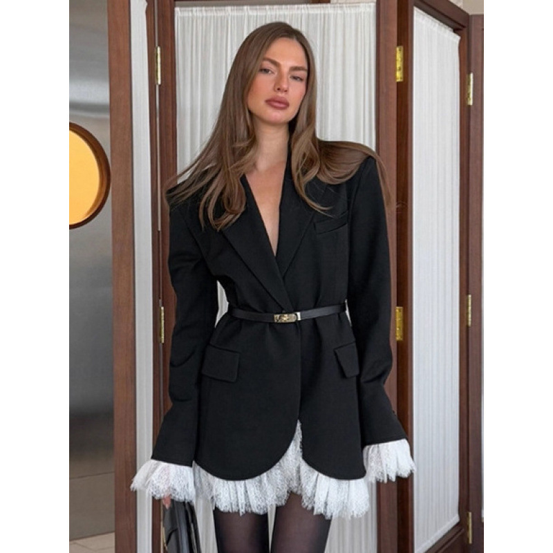 Black Suit Jacket For Women, Autumn And Winter Style, Workplace Small Suit, Loose And High-End Women's Top For Women_ecoleips.com
