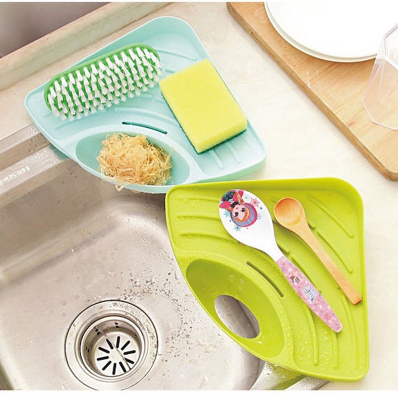 Kitchen sink triangular draining basket, suction-cup-style vegetable washing basin filter rack, dishwashing sink cloth storage hanging basket