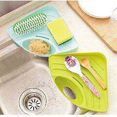 Kitchen sink triangular draining basket, suction-cup-style vegetable washing basin filter rack, dishwashing sink cloth storage hanging basket