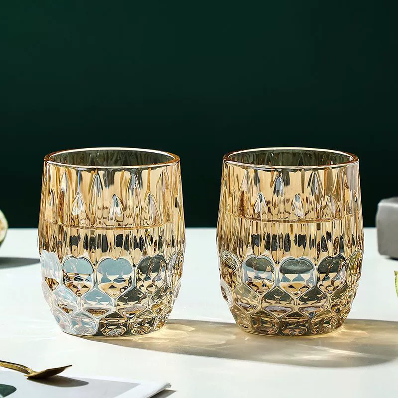 Transparent glass set for home use, tea cup for living room, light luxury style