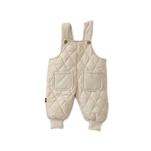 Korean style children's clothing baby overalls autumn and winter quilted thickened pants men and women baby warm jumpsuits winter clothing