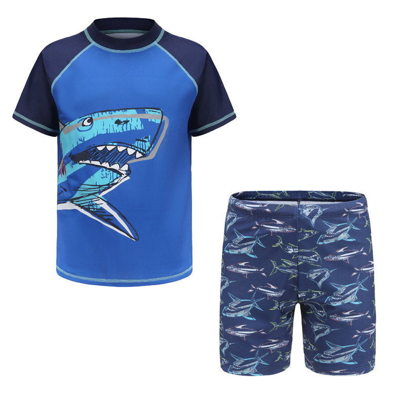 Professional Quick Dry Two Piece Swimsuit For Older Boys_voghion.com