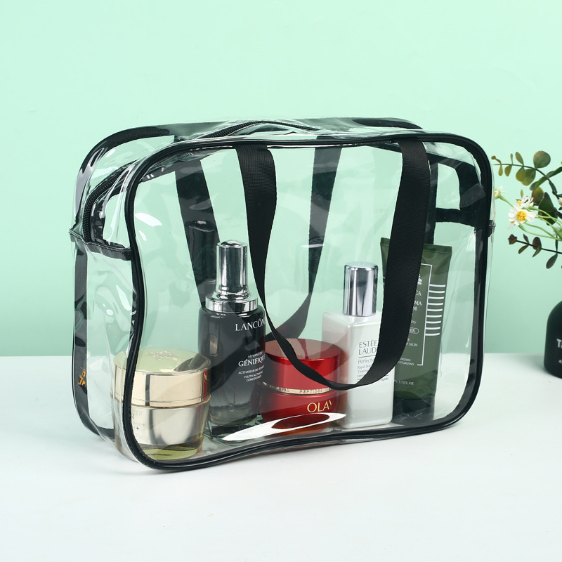 Wholesale Pvc Transparent Cosmetic Bag Customized Portable Storage Bag Airport Item Storage Bag Waterproof Toiletry Bag Classy