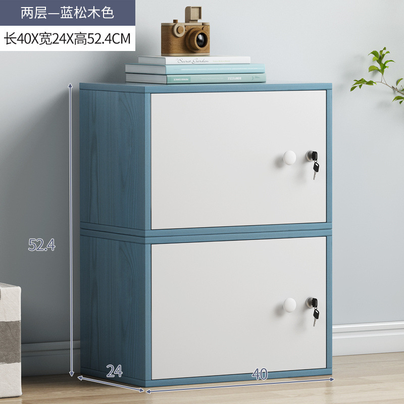 デスクトップ小型キャビネット収納キャビネット自由組み合わせグリッドキャビネットテーブル本棚キャビネットドア付き本棚ローキャビネット収納|undefined