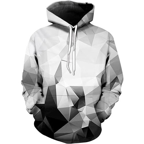 Primavera y otoño de los hombres, hombros anchos, mangas largas, cordón, bolsillo, suéter con capucha, 2024, venta caliente, color de contraste, impresión digital 3D