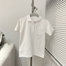 纯白色校服研学班服儿童大合唱JK表演出服装poloT恤翻领外贸