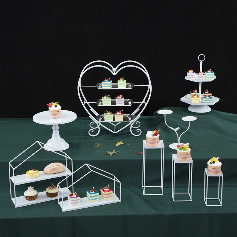 Decoración de mesa de postre de estilo europeo en forma de corazón estante bandeja de la torta decoración de la Mesa de la boda traje creativo té de la tarde Merienda rack