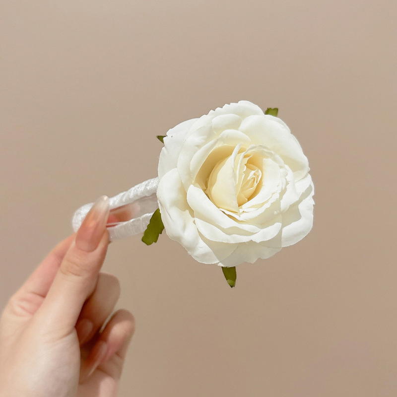 Camellia clip de cabello de tiburón clip de cabello de cabello de mujer detrás de la cabeza pequeña clip de cabello nuevo estilo chino de alta calidad clip de cabello de flores