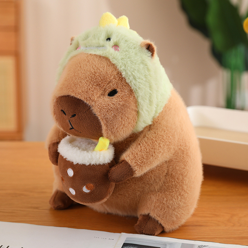 En línea de dibujos animados celebridad en stock transformación capybara puerta agua conejillo Guinea pan aguacate dinosaurio flor muñeca juguete felpa