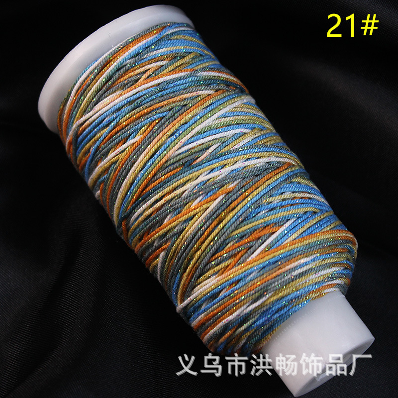 段染手搓棉线加金藏式星空渐变色 diy手工编织项链手链吊坠文玩绳|undefined