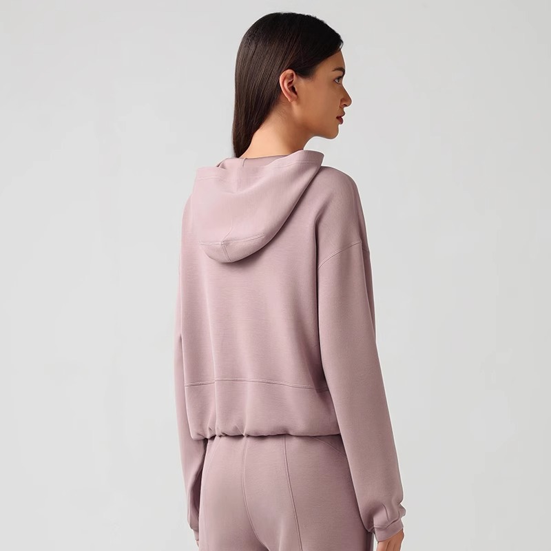 Nuevo deportivo encapuchado con cremallera cardigan suelto camiseta casual mujer versátil perezosa carrera chaqueta de entrenamiento abrigo