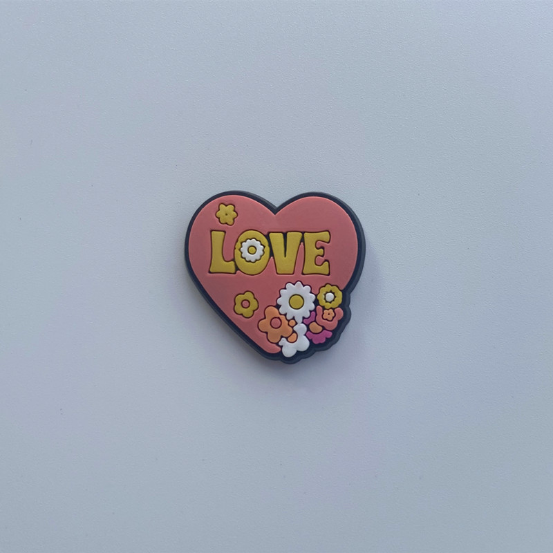 Amazon transfronteriza zapatos flor paz amor PVC de dibujos animados de goma suave agujero zapatos accesorios zapatos decoraciones accesorios en stock