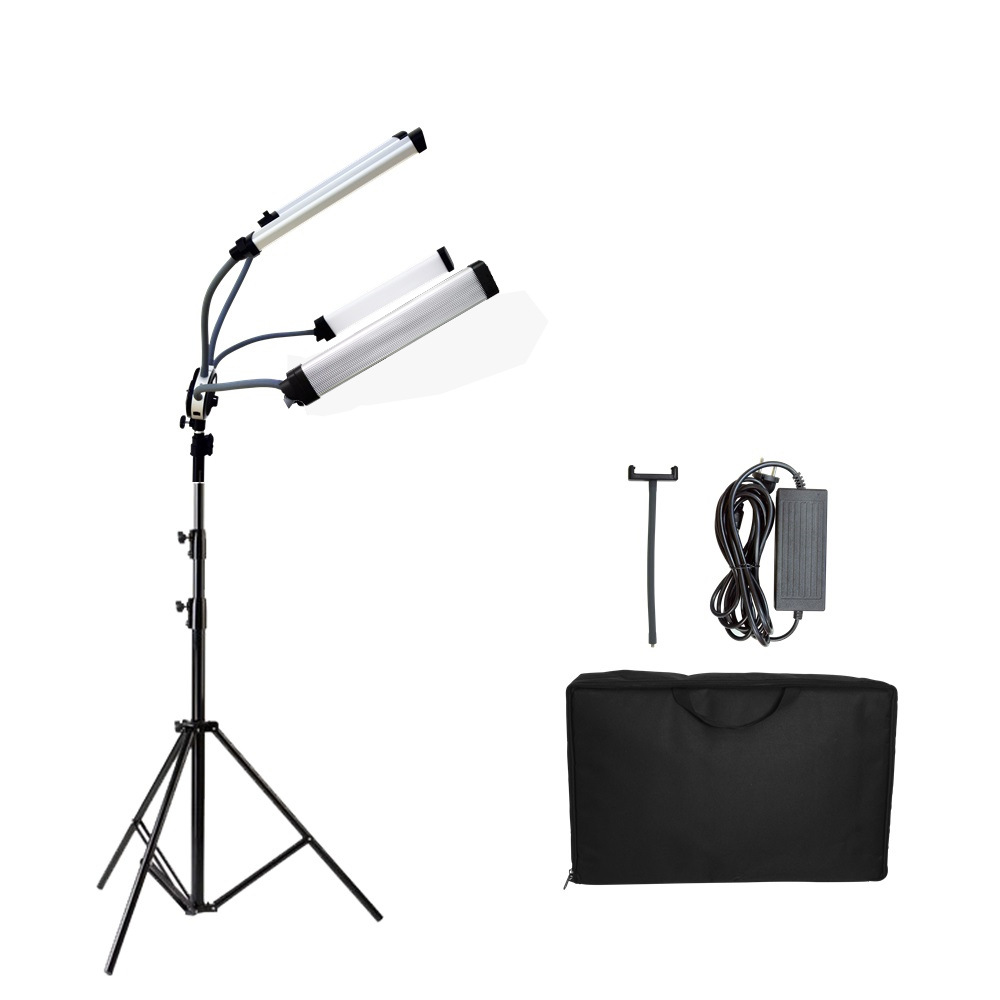 直播间主播补光灯双臂自拍美光灯柔光灯旋转拍照专业摄影灯俄罗斯