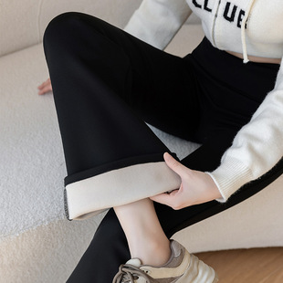 Autumn and Winter High-Waisted Flared Shark Pants Fleece-Lined and Thickeneded Outer Wear Yoga Pants Yiwu Large Size Leggings Women's Extbottomed Pants