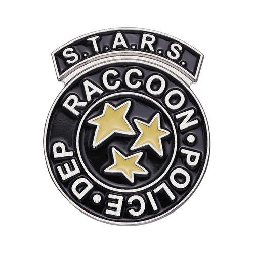 European and American creative movie peripheral series brooches, personalized raccoon police armband-shaped metal badge accessories